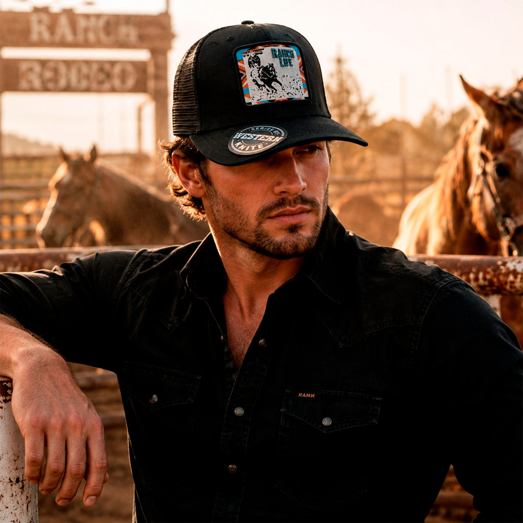 Gorra Knite Wild Rodeo Negro Hombre Malla Transpirable