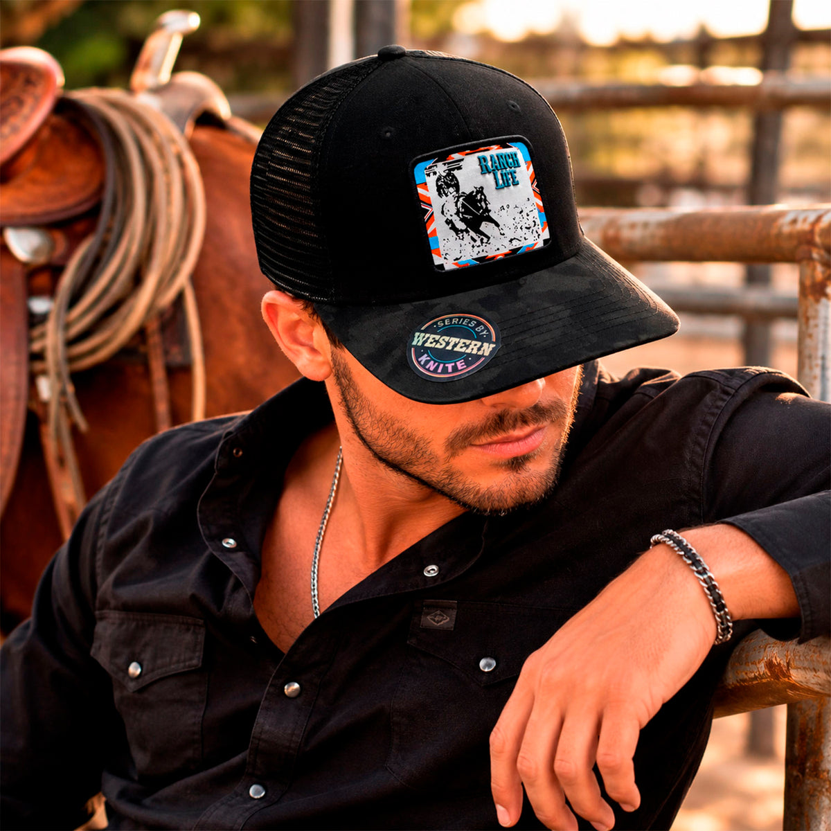 Gorra Knite Wild Rodeo Negro Hombre Malla Transpirable