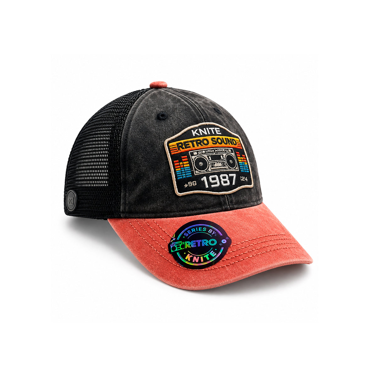 Gorra Knite Retro Sound Trucker Hombre Negra Roja Básica