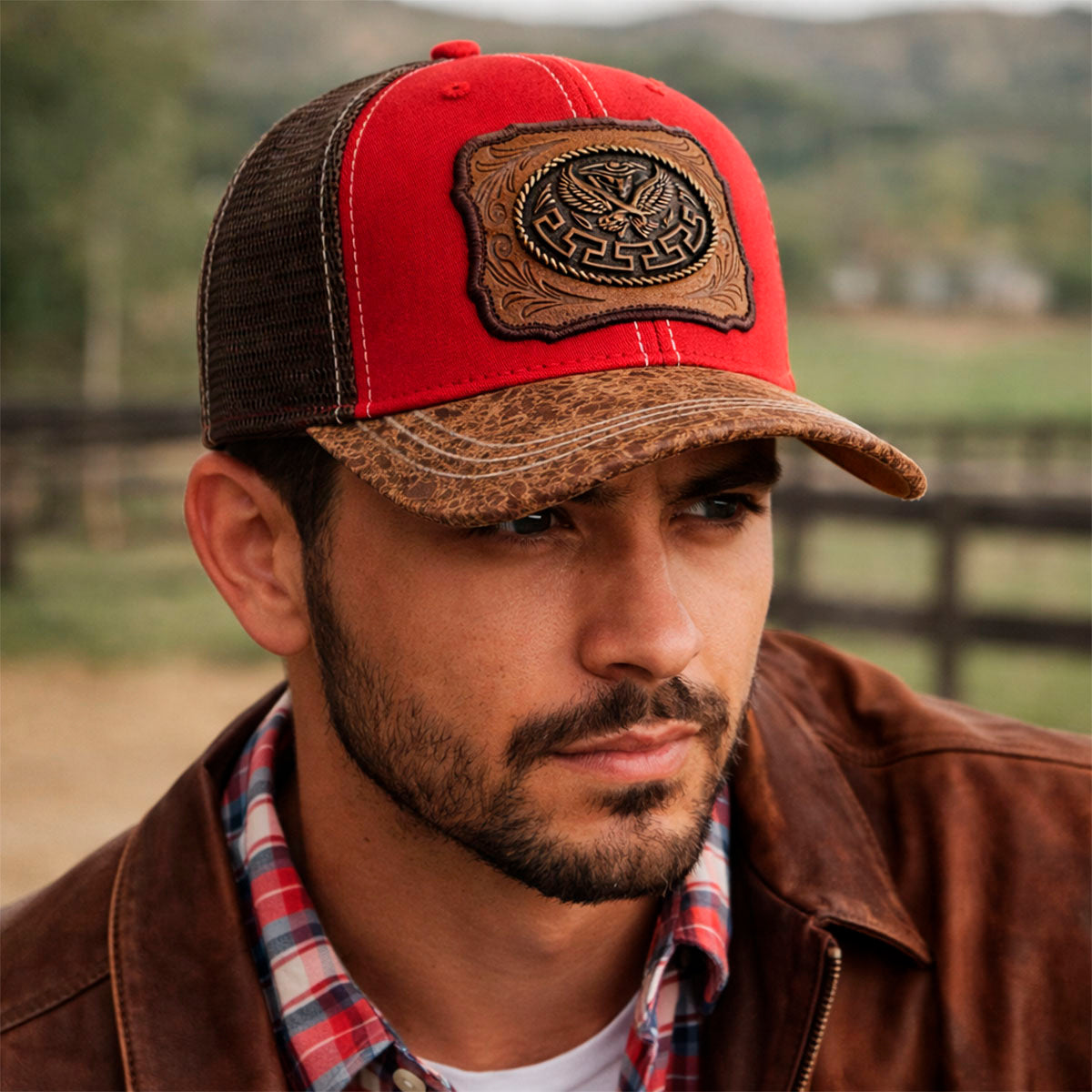 Gorra Trucker Vaquera Águila Herraje Metálico Rancho