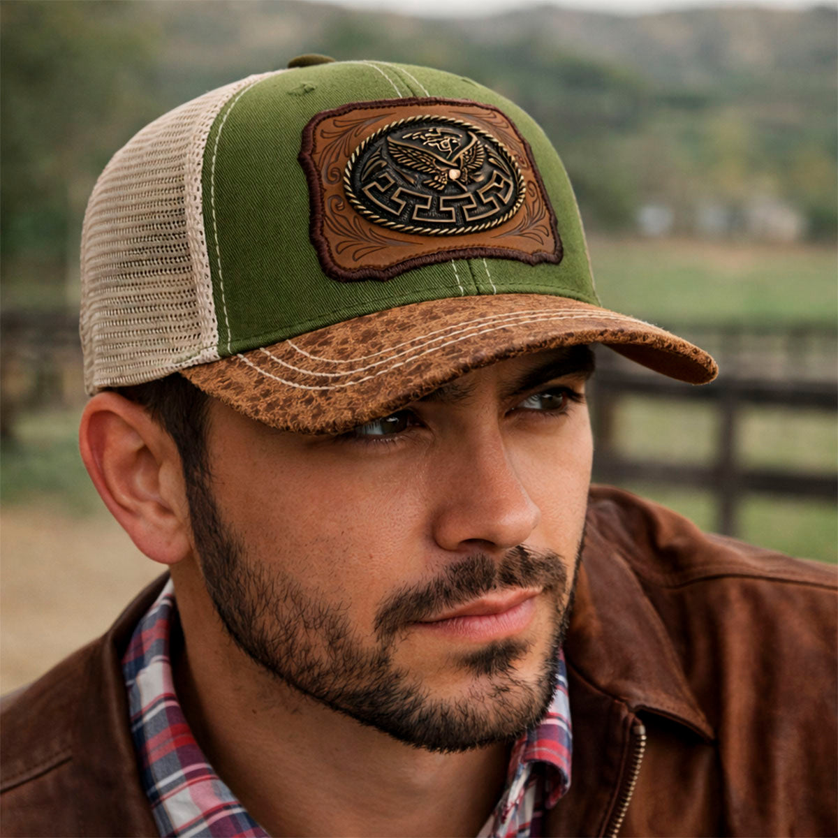 Gorra Trucker Vaquera Águila Herraje Metálico Rancho