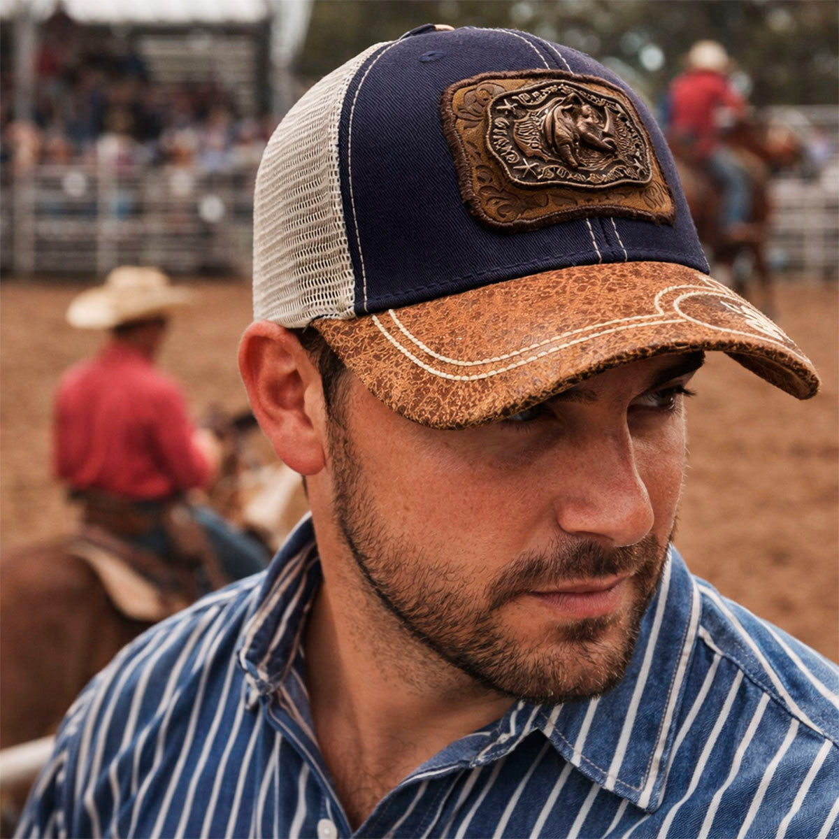 Gorra Trucker Vaquera Rino Herraje Metálico Rancho Knite
