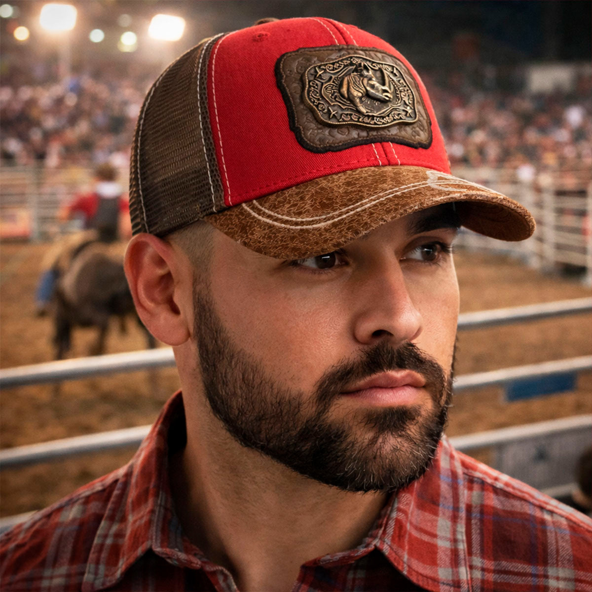 Gorra Trucker Vaquera Rino Herraje Metálico Rancho Knite