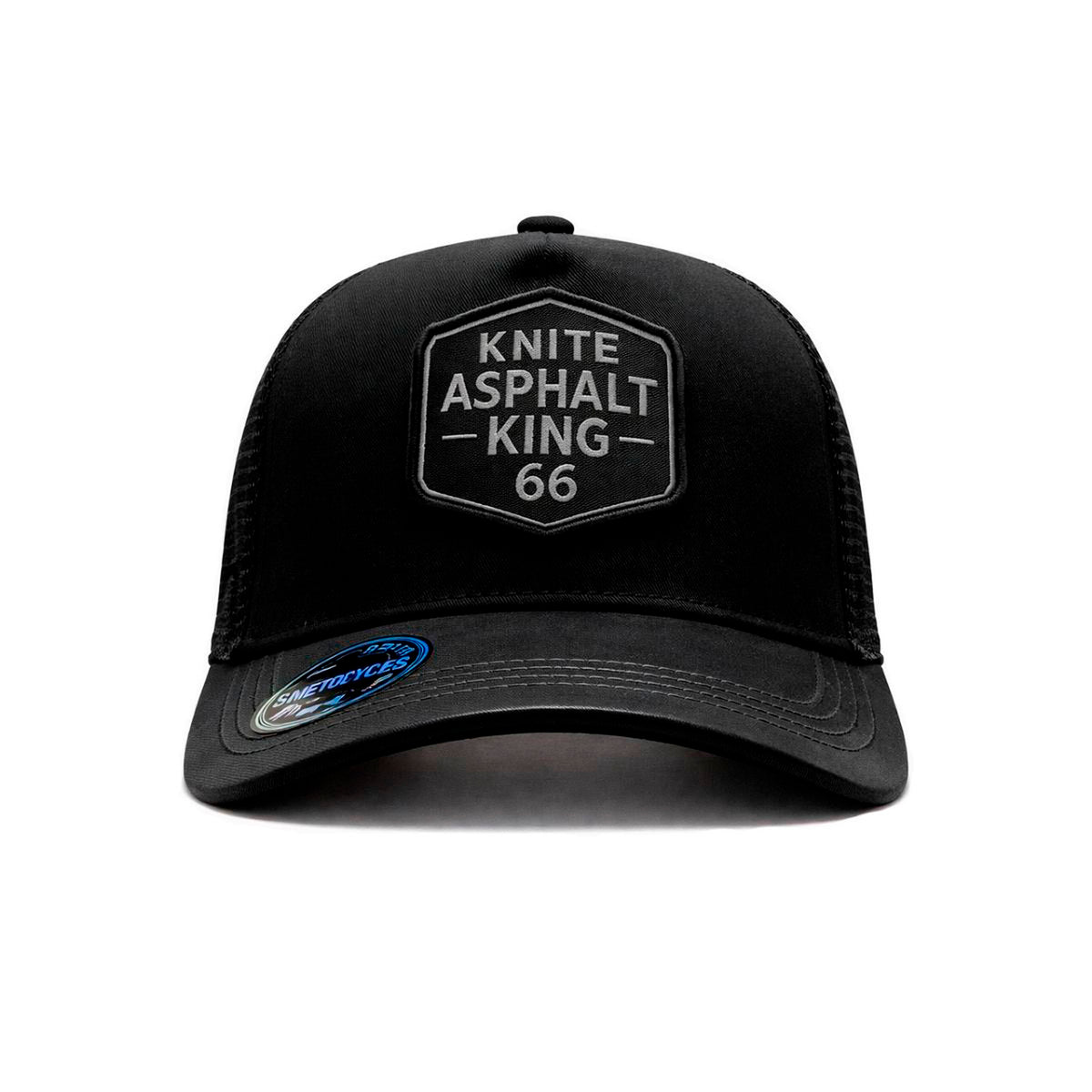 Gorra Knite Asphalt King Total Black Estilo Trucker Biker