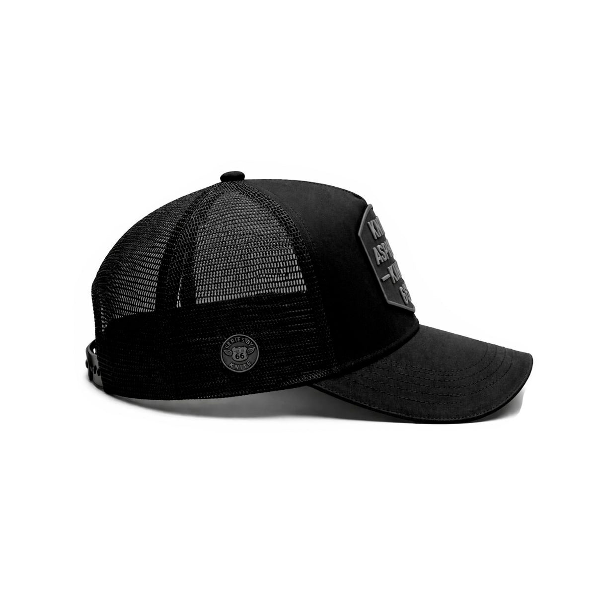 Gorra Knite Asphalt King Total Black Estilo Trucker Biker