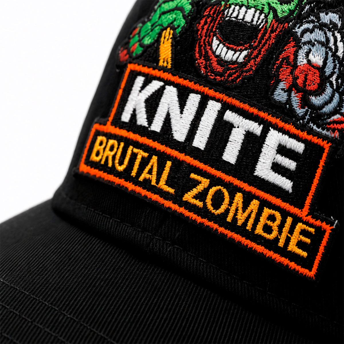 Gorra Bordada Negra Para Hombre Knite Brutal Zombie Snapback