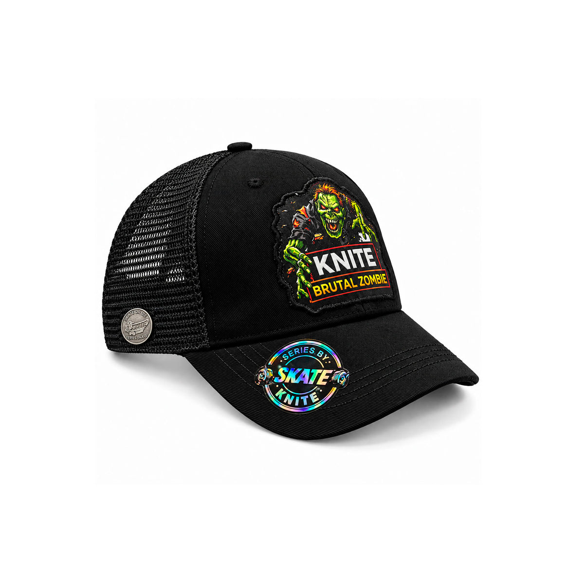 Gorra Knite SkateNegra Hombre Brutal Zombie Impreso
