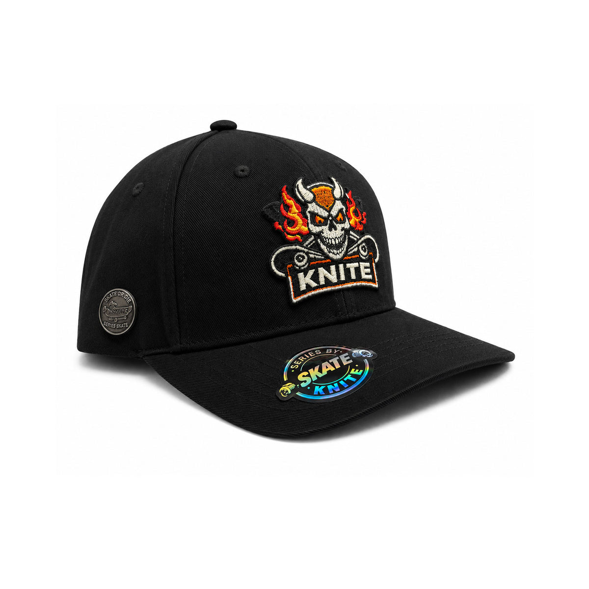 Gorra Bordada Negra Para Hombre Snapback Skate Knite Devil