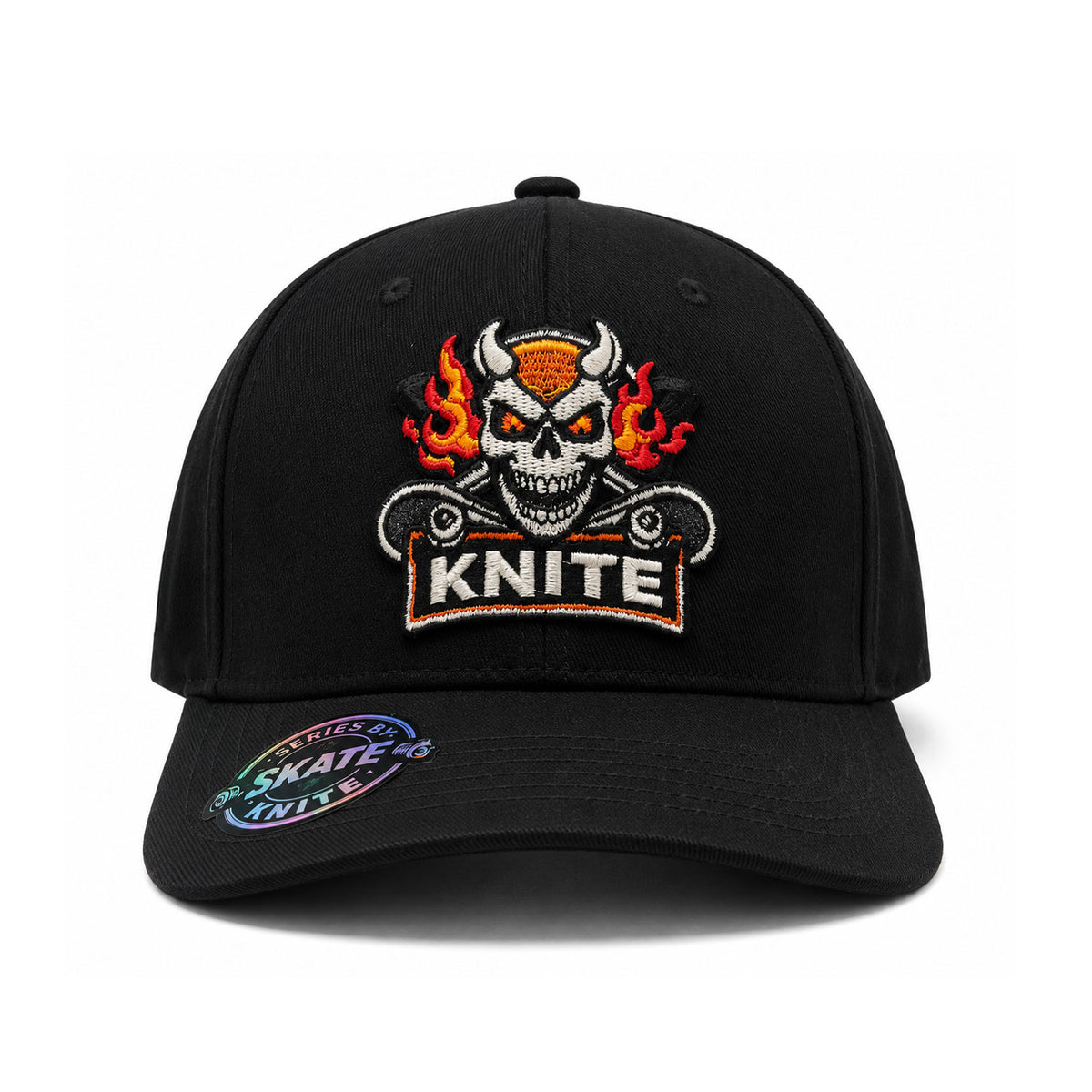Gorra Bordada Negra Para Hombre Snapback Skate Knite Devil