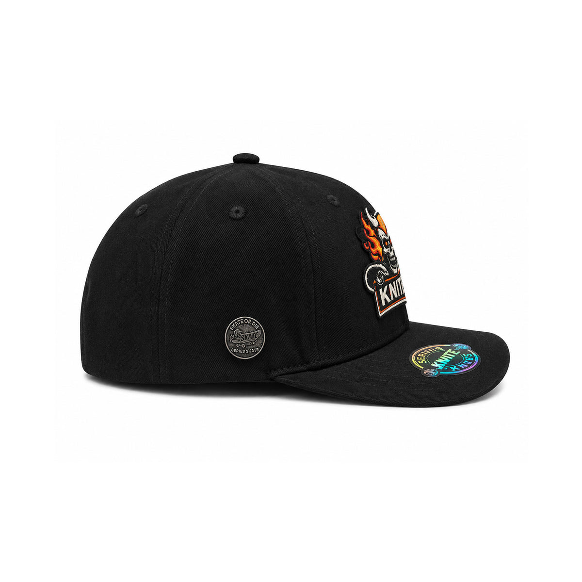 Gorra Bordada Negra Para Hombre Snapback Skate Knite Devil