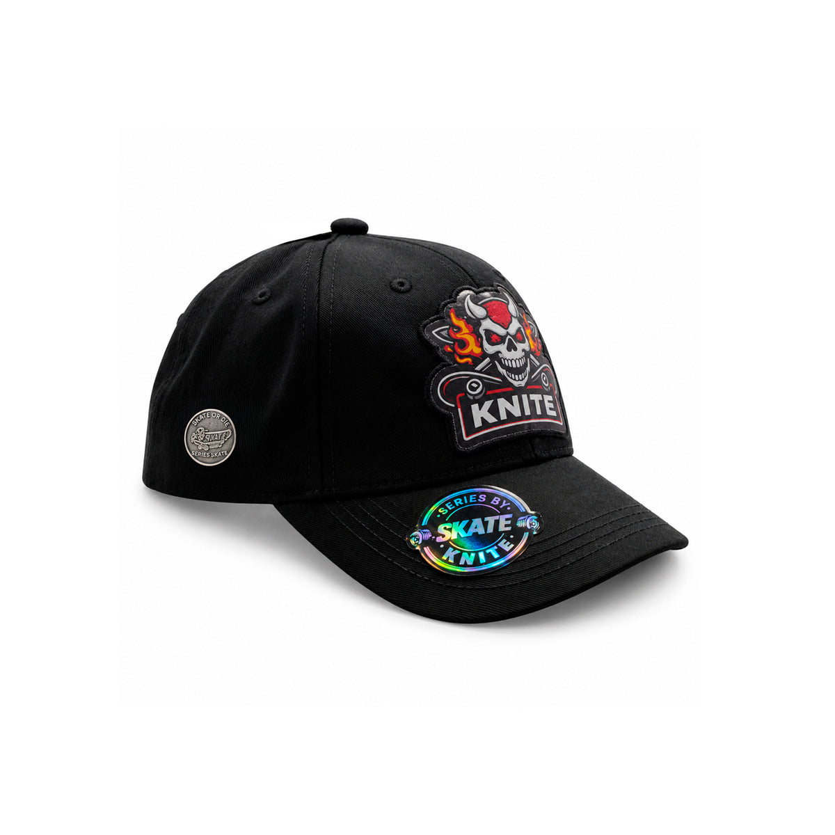 Gorra Knite skate Hombre Negra Snapback Skull Impreso