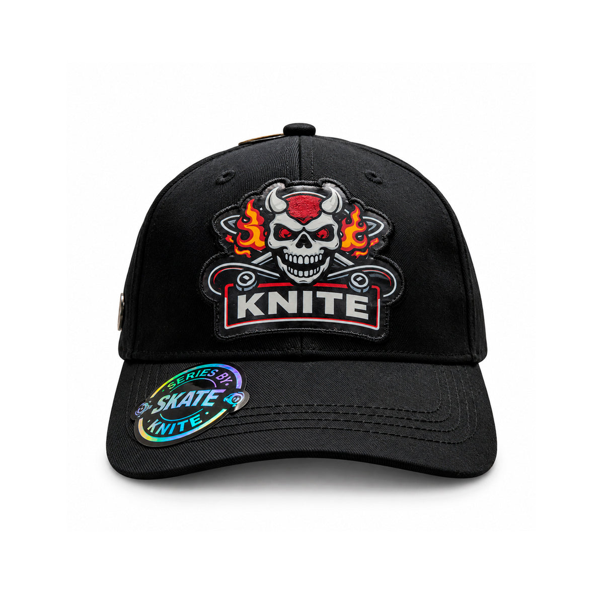 Gorra Knite skate Hombre Negra Snapback Skull Impreso