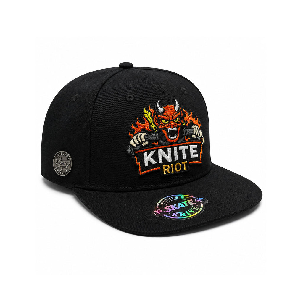 Gorra Bordada Negra Para Hombre KNITE Inferno Riot Skate