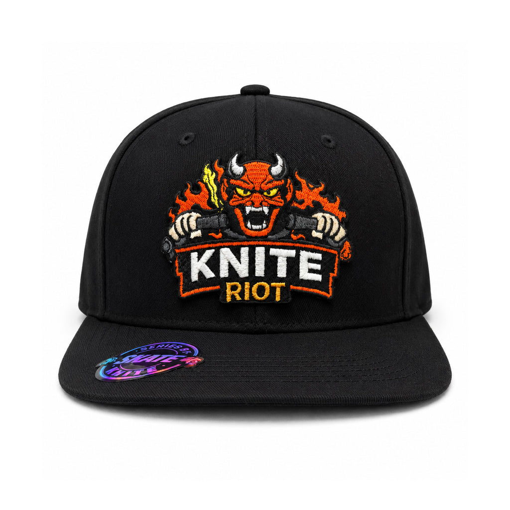 Gorra Bordada Negra Para Hombre KNITE Inferno Riot Skate