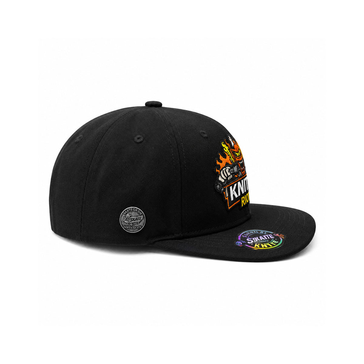 Gorra Bordada Negra Para Hombre KNITE Inferno Riot Skate
