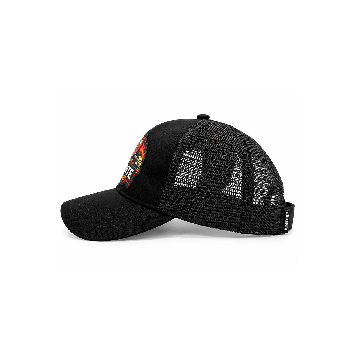Gorra Knite Skate Snapback Hombre Inferno Riot Negra Impreso