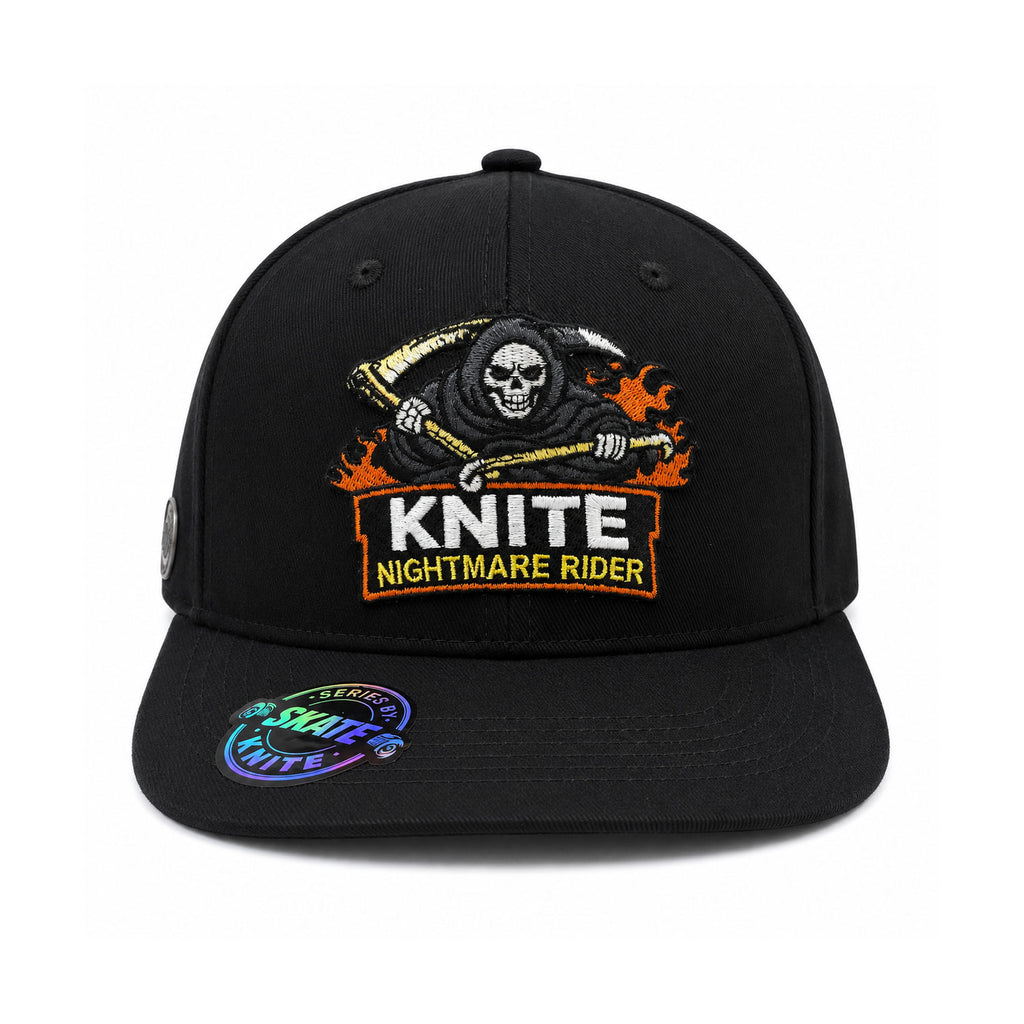 Gorra Bordada Negra Para Hombre KNITE Nightmare Rider