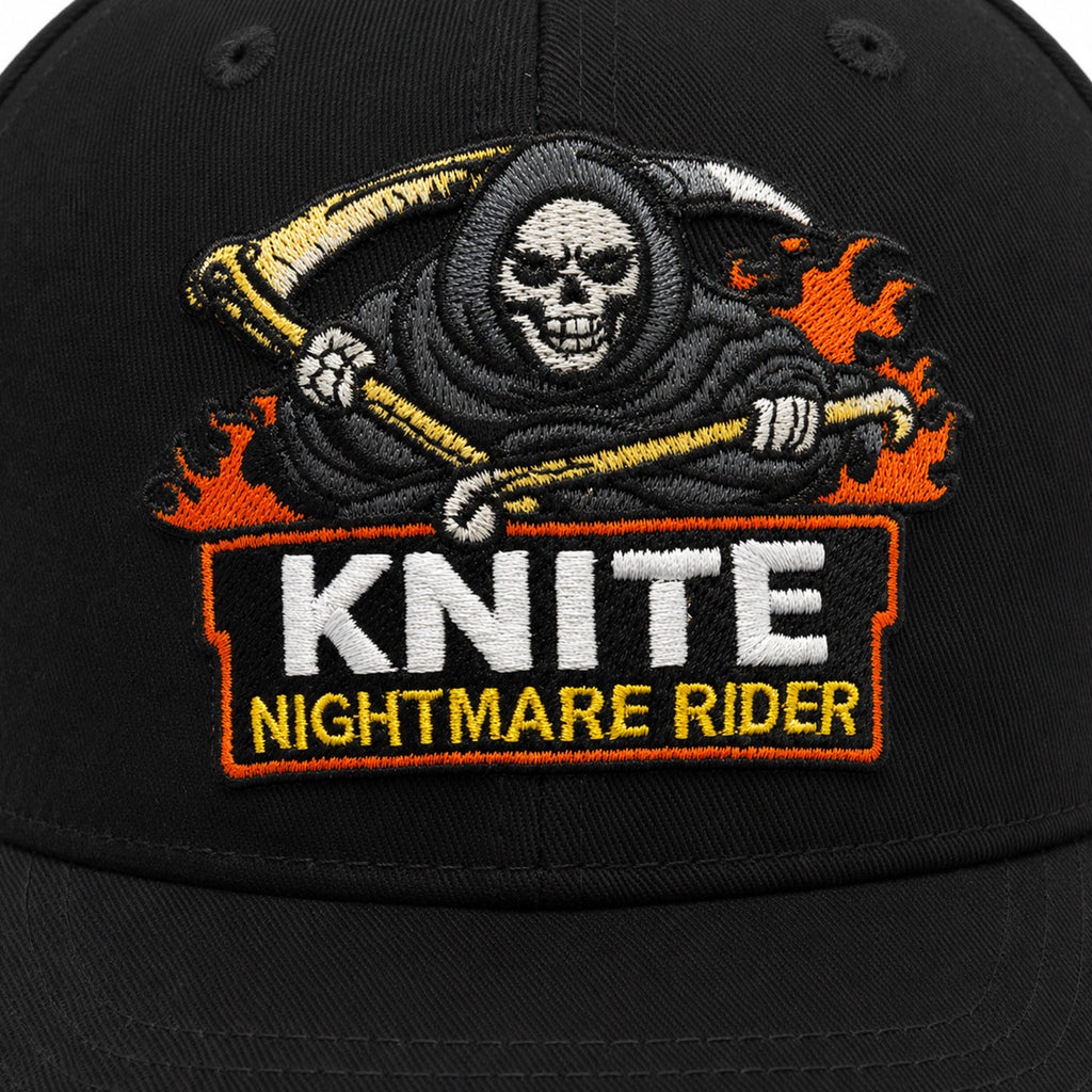Gorra Bordada Negra Para Hombre KNITE Nightmare Rider