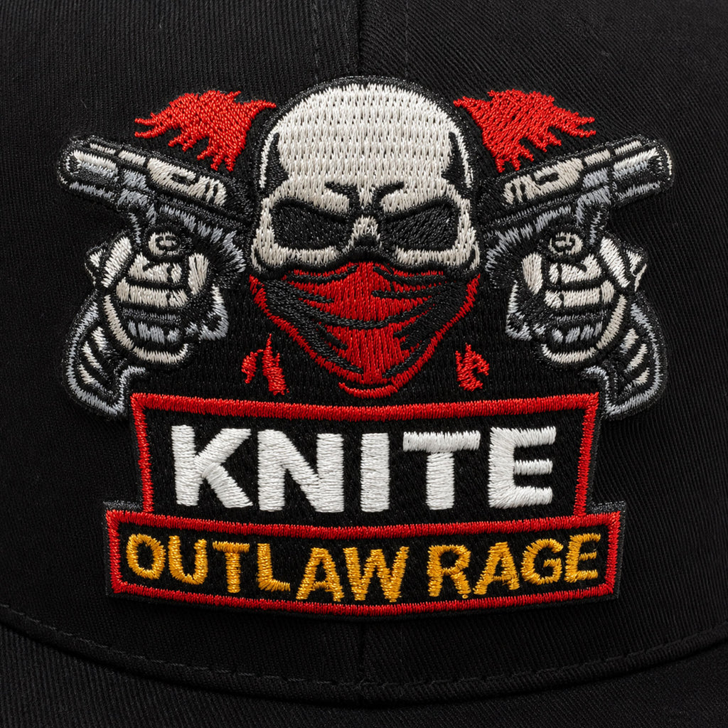 Gorra Bordada Negra Para Hombre KNITE Outlaw Rage Skate