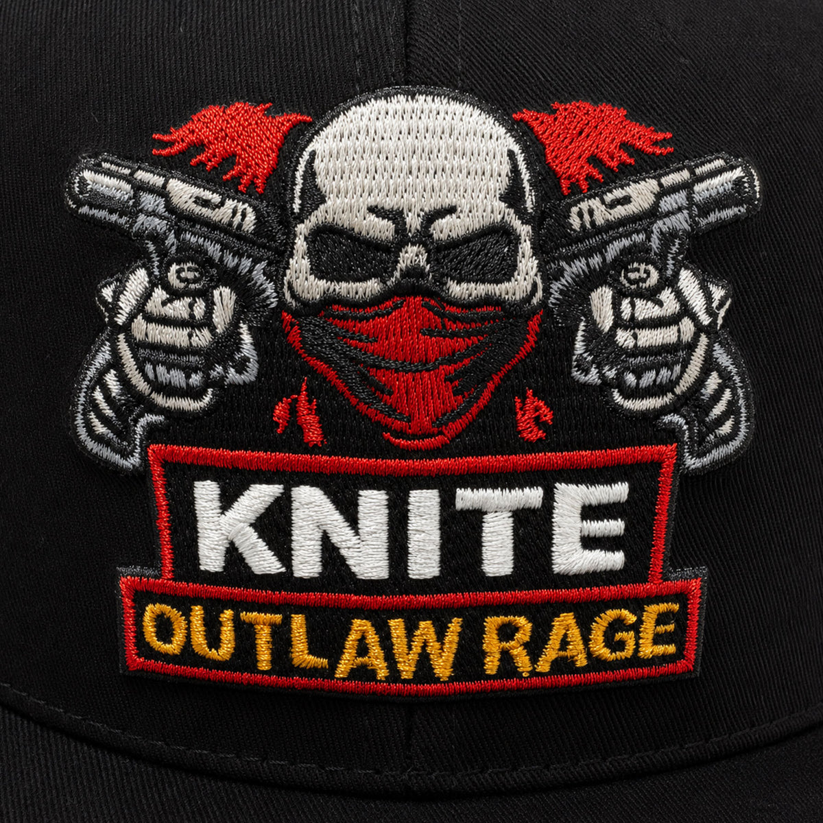 Gorra Bordada Negra Para Hombre KNITE Outlaw Rage Skate