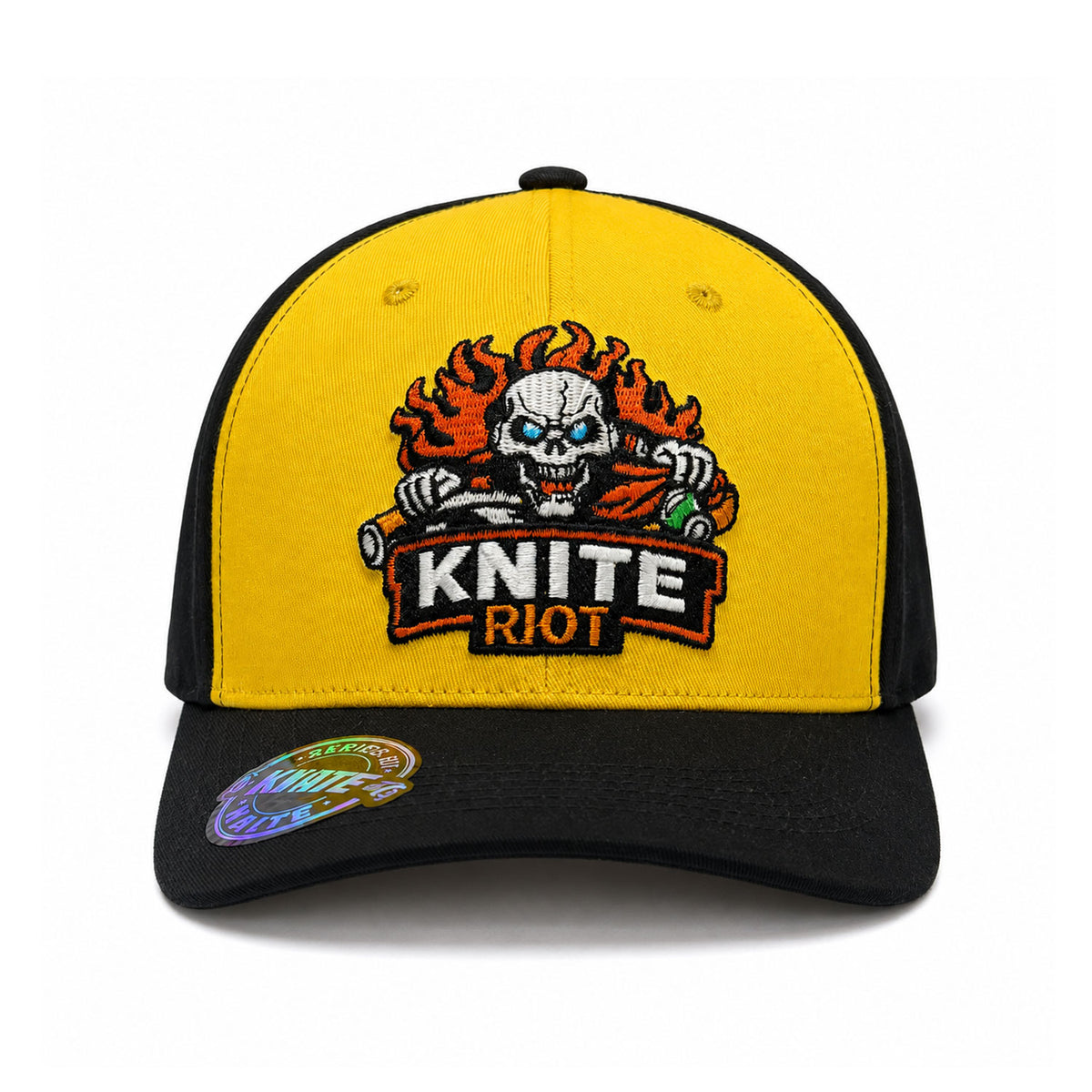 Gorra Bordada Negra Hombre Snapback Knite Skull Riot Skate