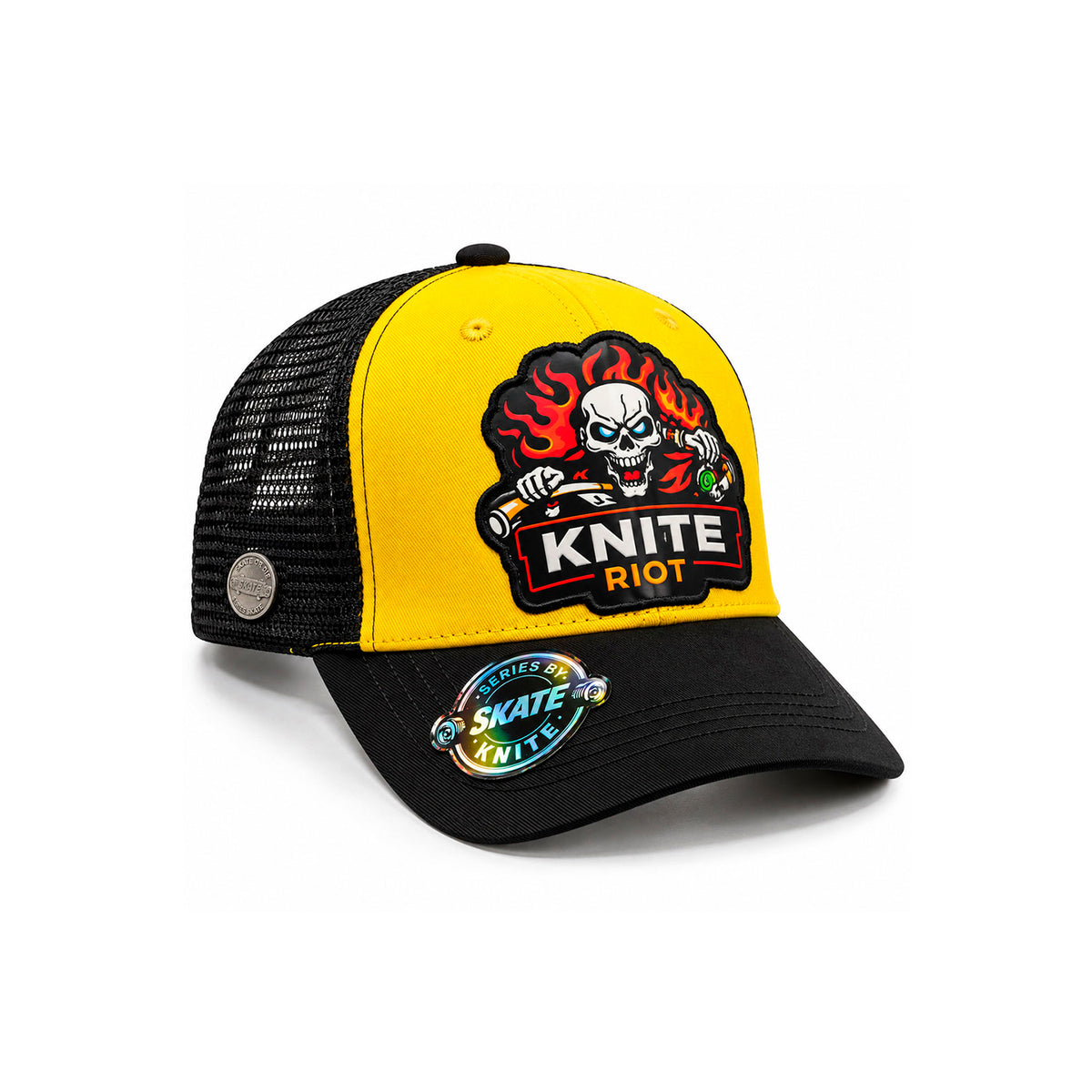 Gorra Knite Skate Snapback Hombre Skull Riot Parche Impreso