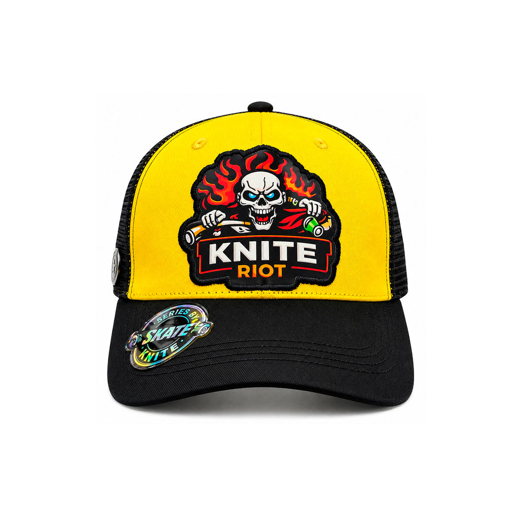 Gorra Knite Skate Snapback Hombre Skull Riot Parche Impreso