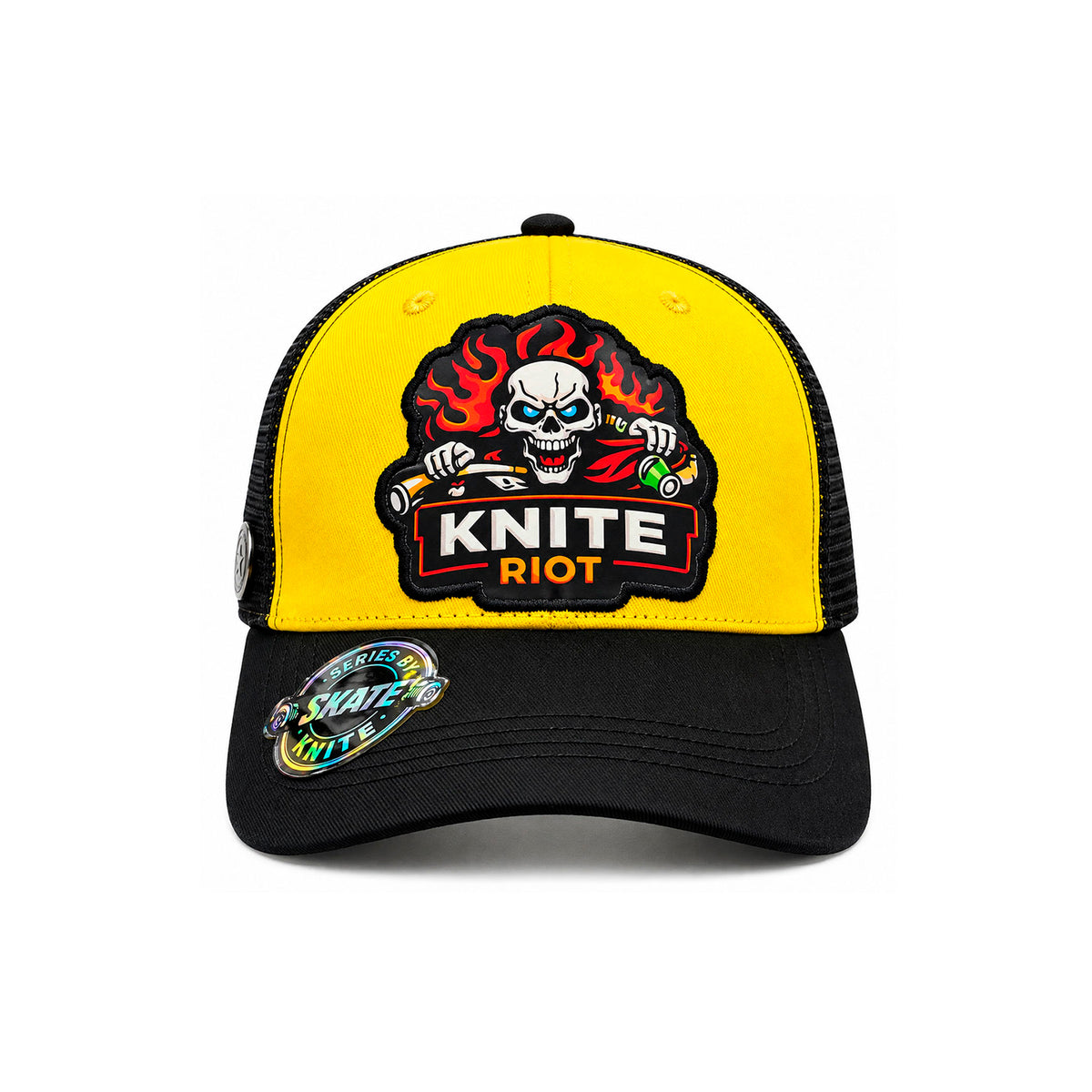 Gorra Knite Skate Snapback Hombre Skull Riot Parche Impreso