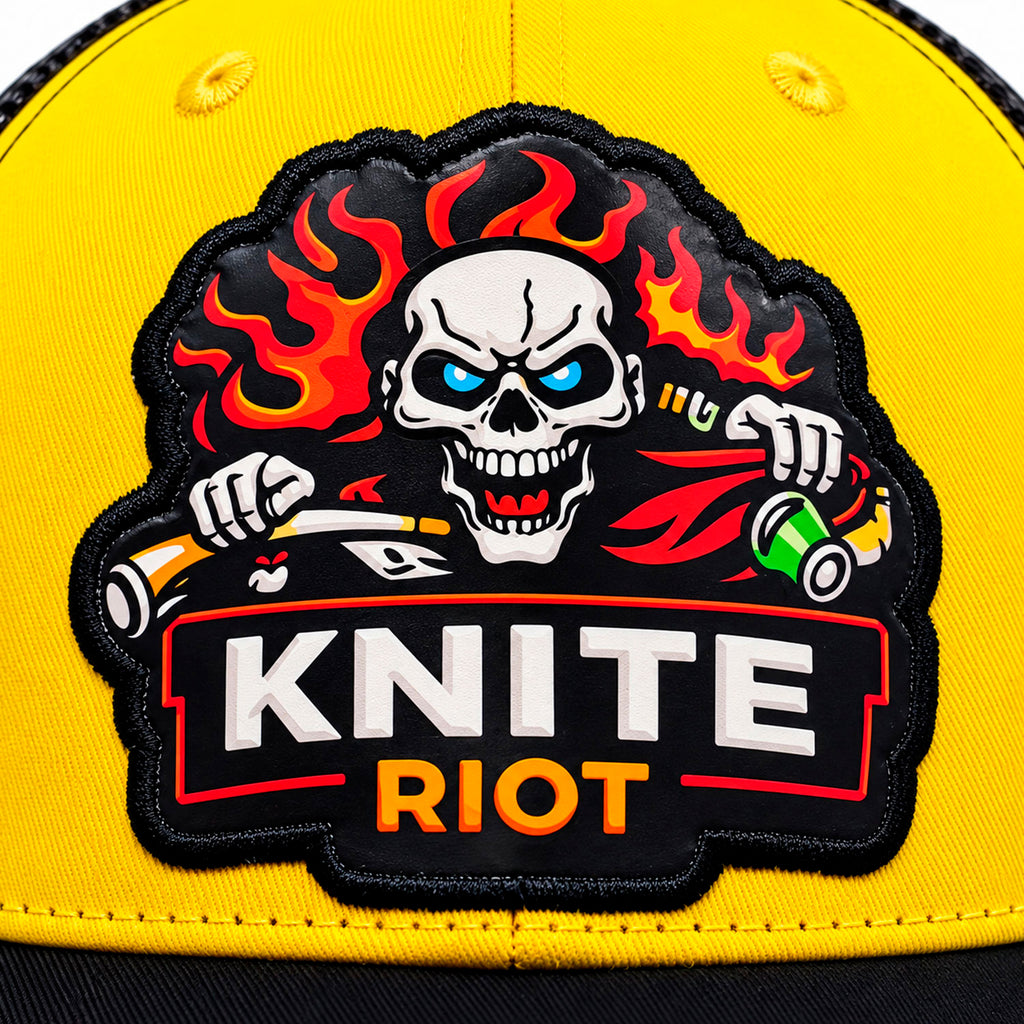 Gorra Knite Skate Snapback Hombre Skull Riot Parche Impreso