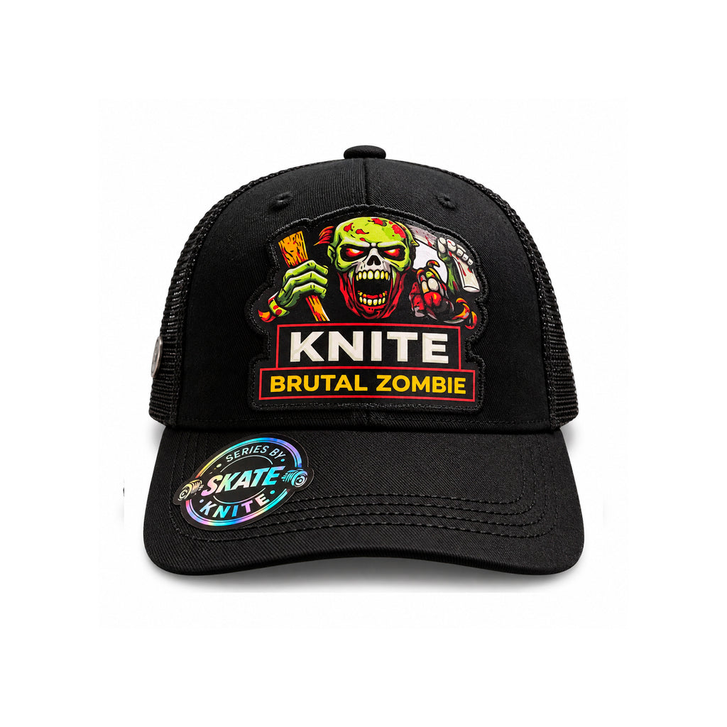 Gorra Knite Skate Hombre Trucker Negra Brutal Zombie Impreso