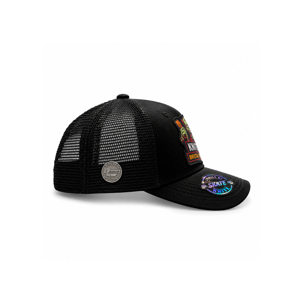 Gorra Knite Skate Hombre Trucker Negra Brutal Zombie Impreso