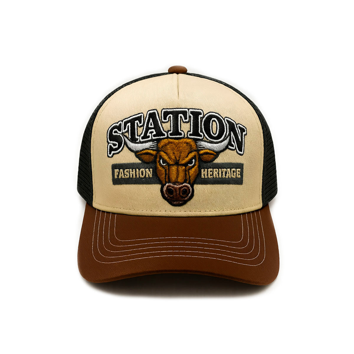 Gorra camionera Station Bull Knite malla visera curva-Unitalla