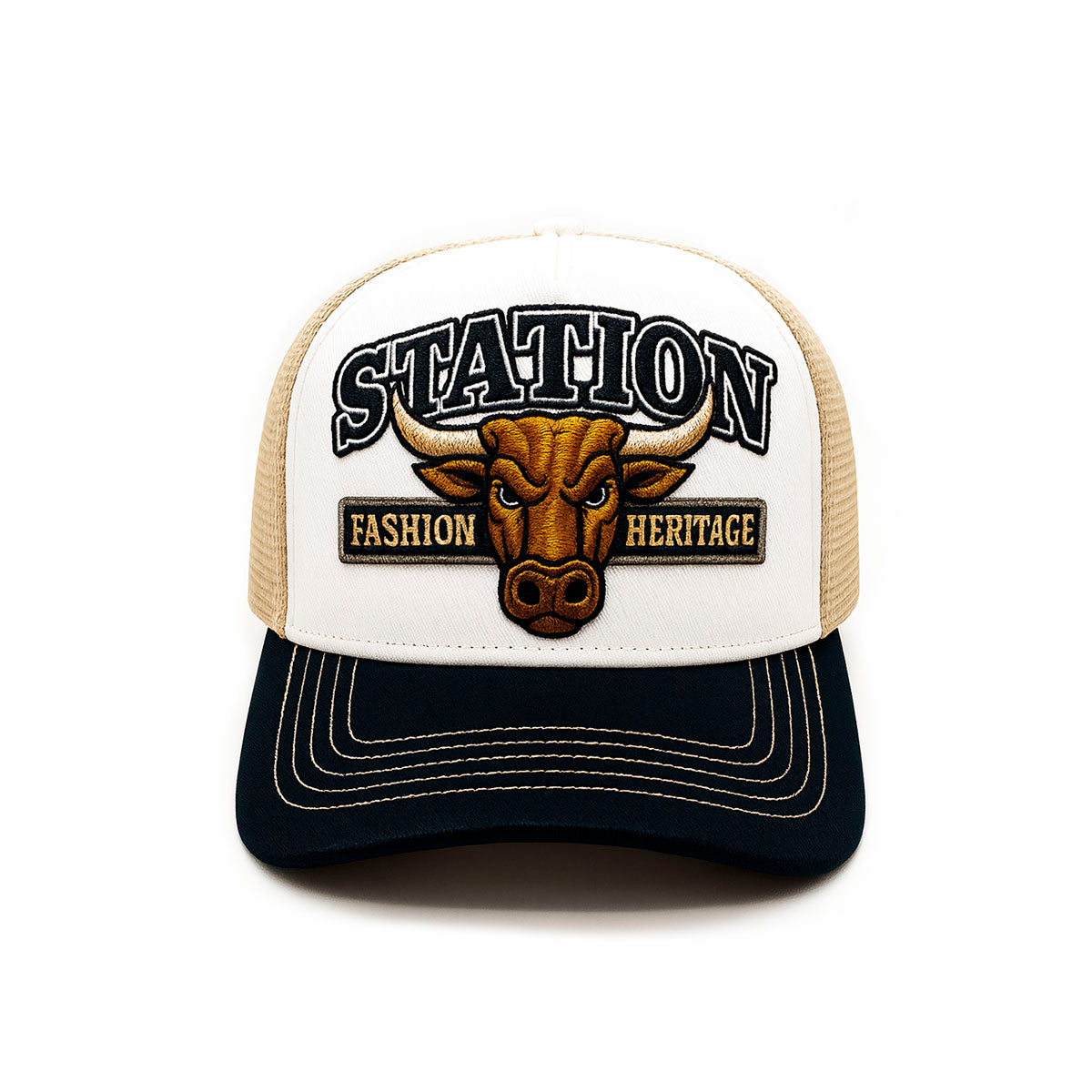 Gorra camionera Station Bull Knite malla visera curva-Unitalla