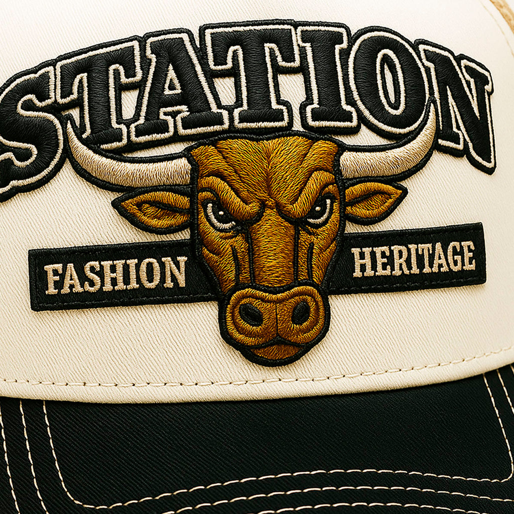 Gorra camionera Station Bull Knite malla visera curva-Unitalla