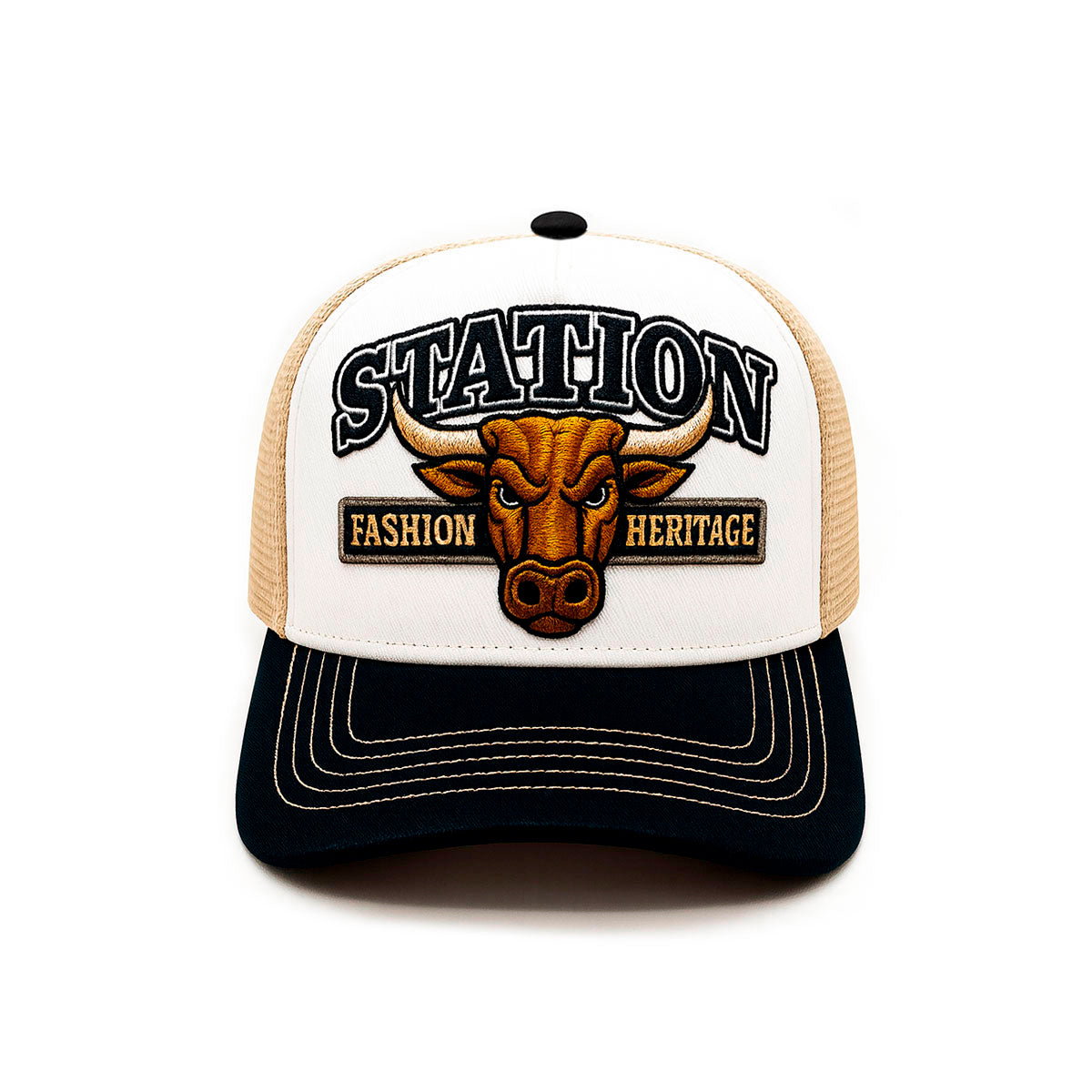 Gorra camionera Station Bull Knite malla visera curva-Unitalla