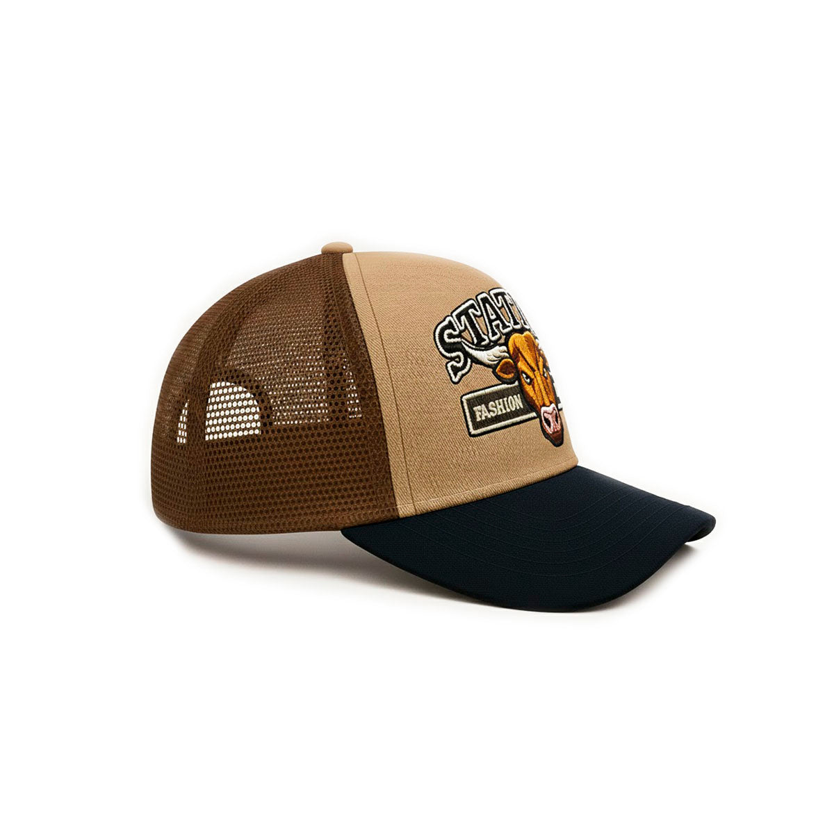 Gorra camionera Station Bull Knite malla visera curva-Unitalla