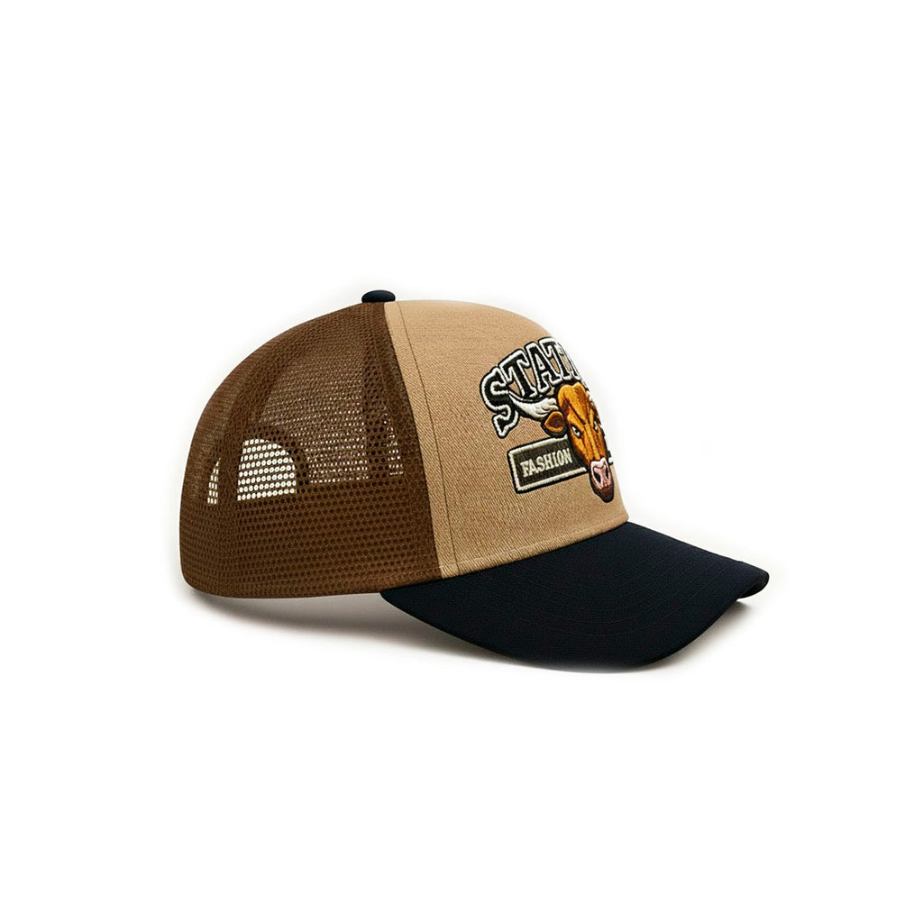Gorra camionera Station Bull Knite malla visera curva-Unitalla