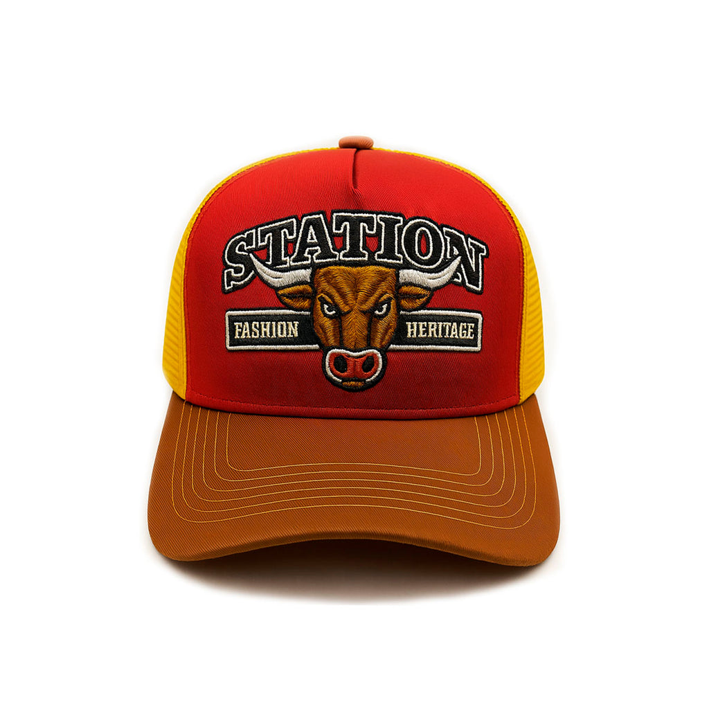 Gorra camionera Station Bull Knite malla visera curva-Unitalla