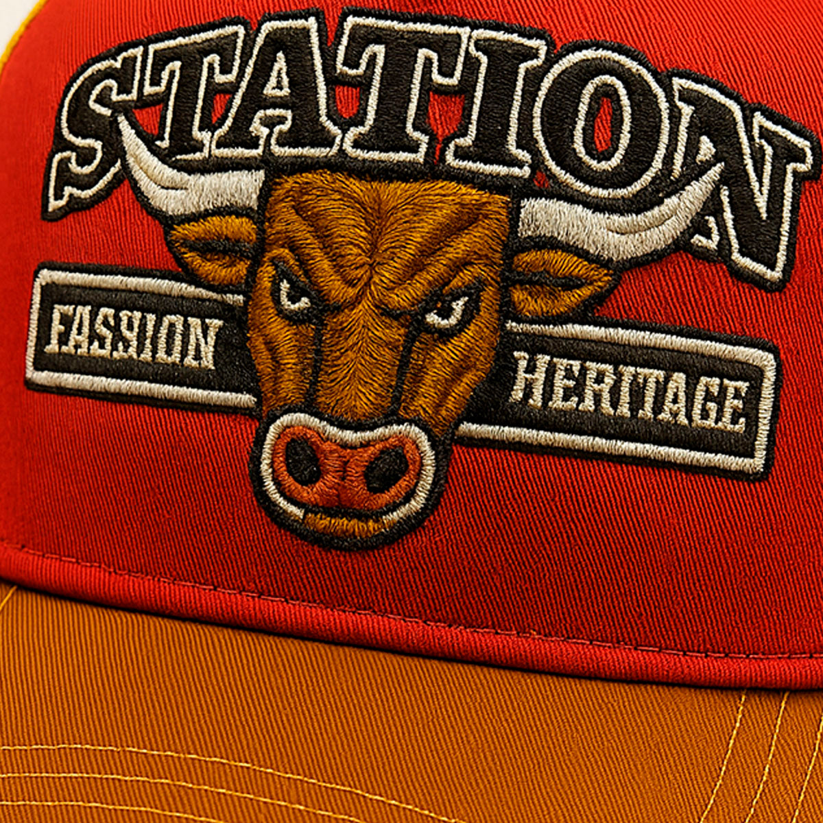 Gorra camionera Station Bull Knite malla visera curva-Unitalla