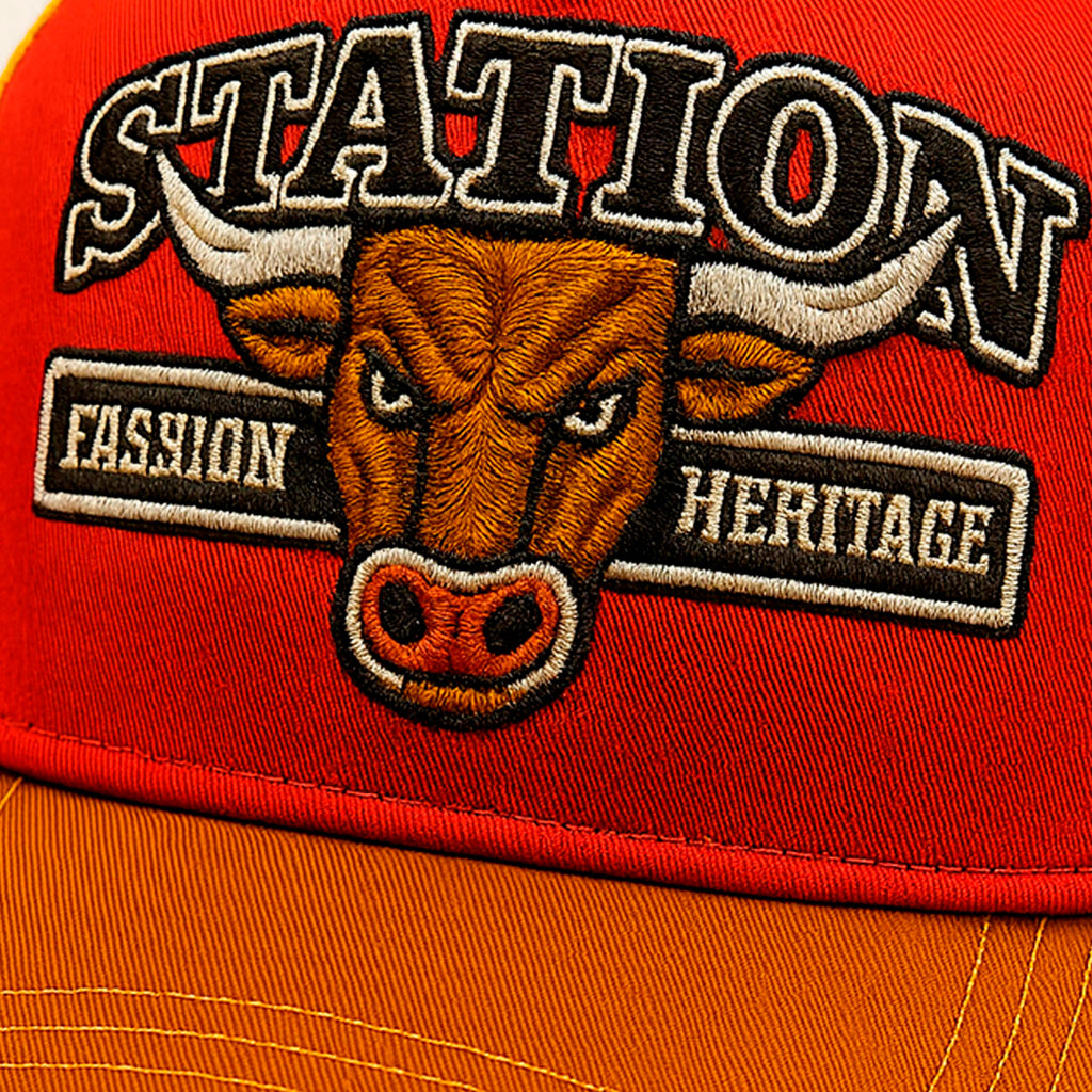 Gorra camionera Station Bull Knite malla visera curva-Unitalla