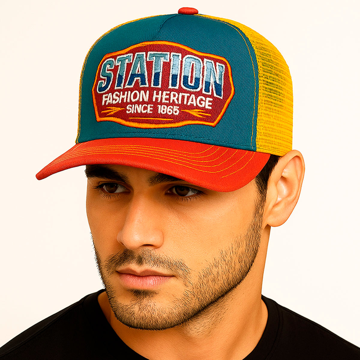 Gorra trucker malla Station Fashion Knite para hombre-Unitalla