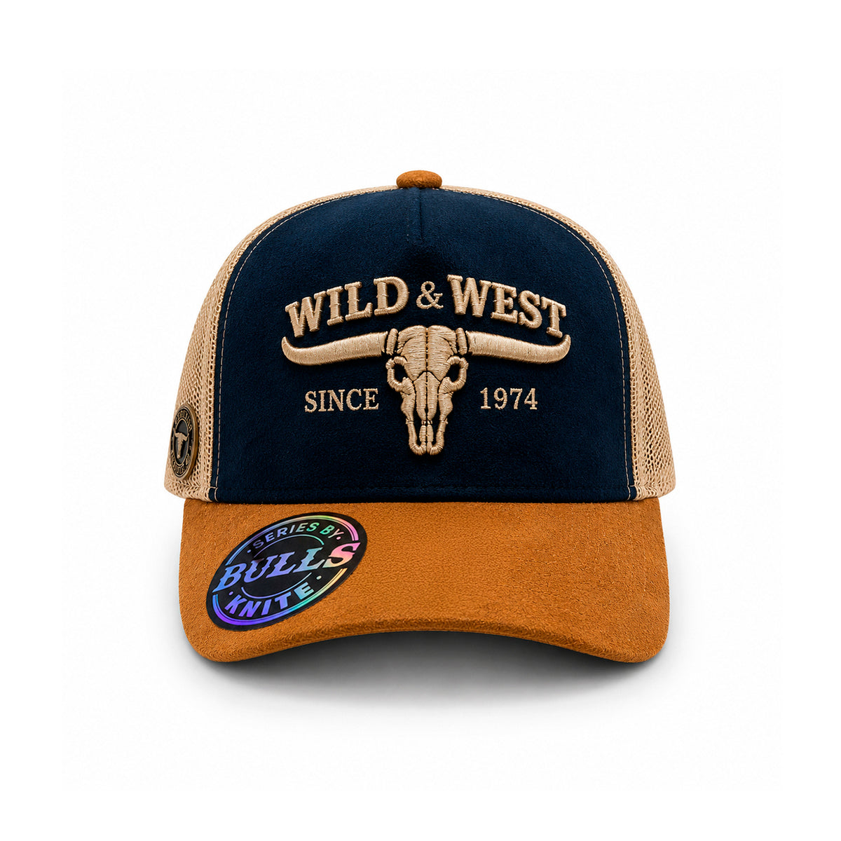 Gorra Knite Hombre Bulls Trucker Vaquero Skull gamuza
