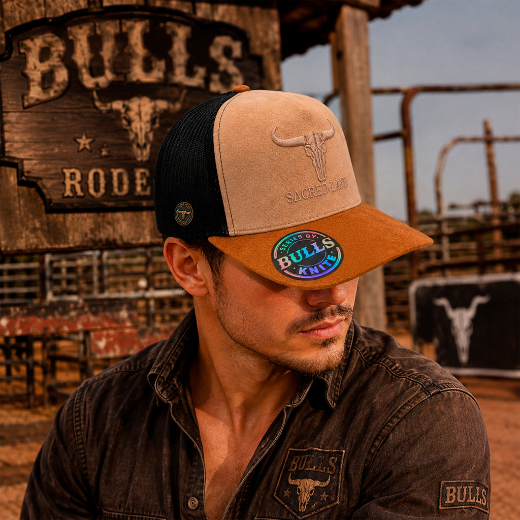 Gorra Knite Hombre Bulls Trucker American Ranch gamuza