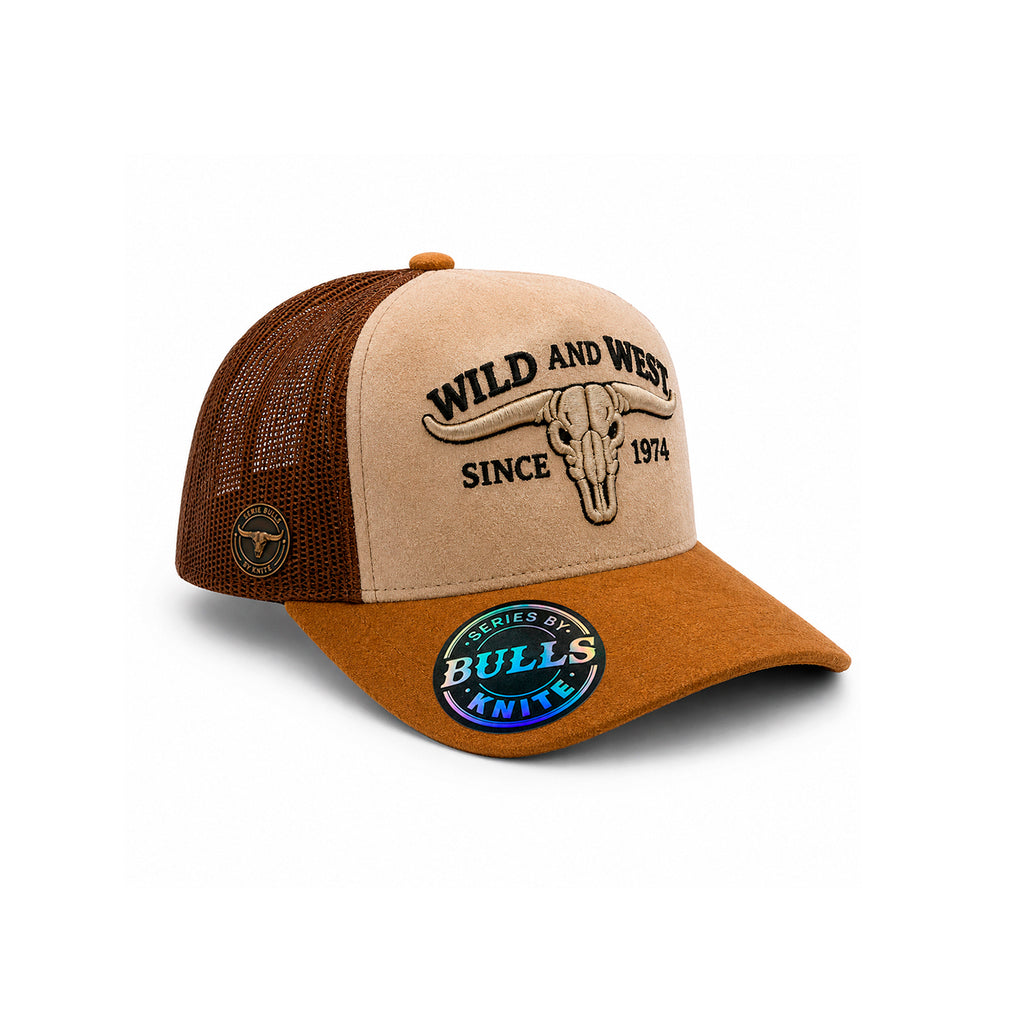 Gorra Knite Hombre Bulls Trucker Wild and West gamuza