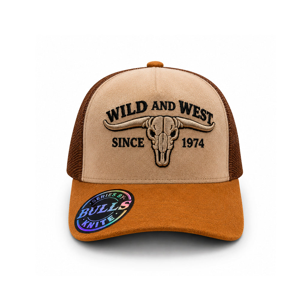 Gorra Knite Hombre Bulls Trucker Wild and West gamuza