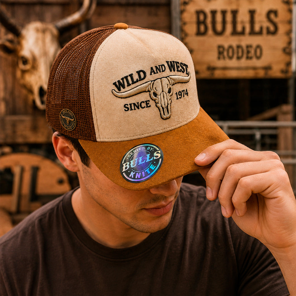 Gorra Knite Hombre Bulls Trucker Wild and West gamuza