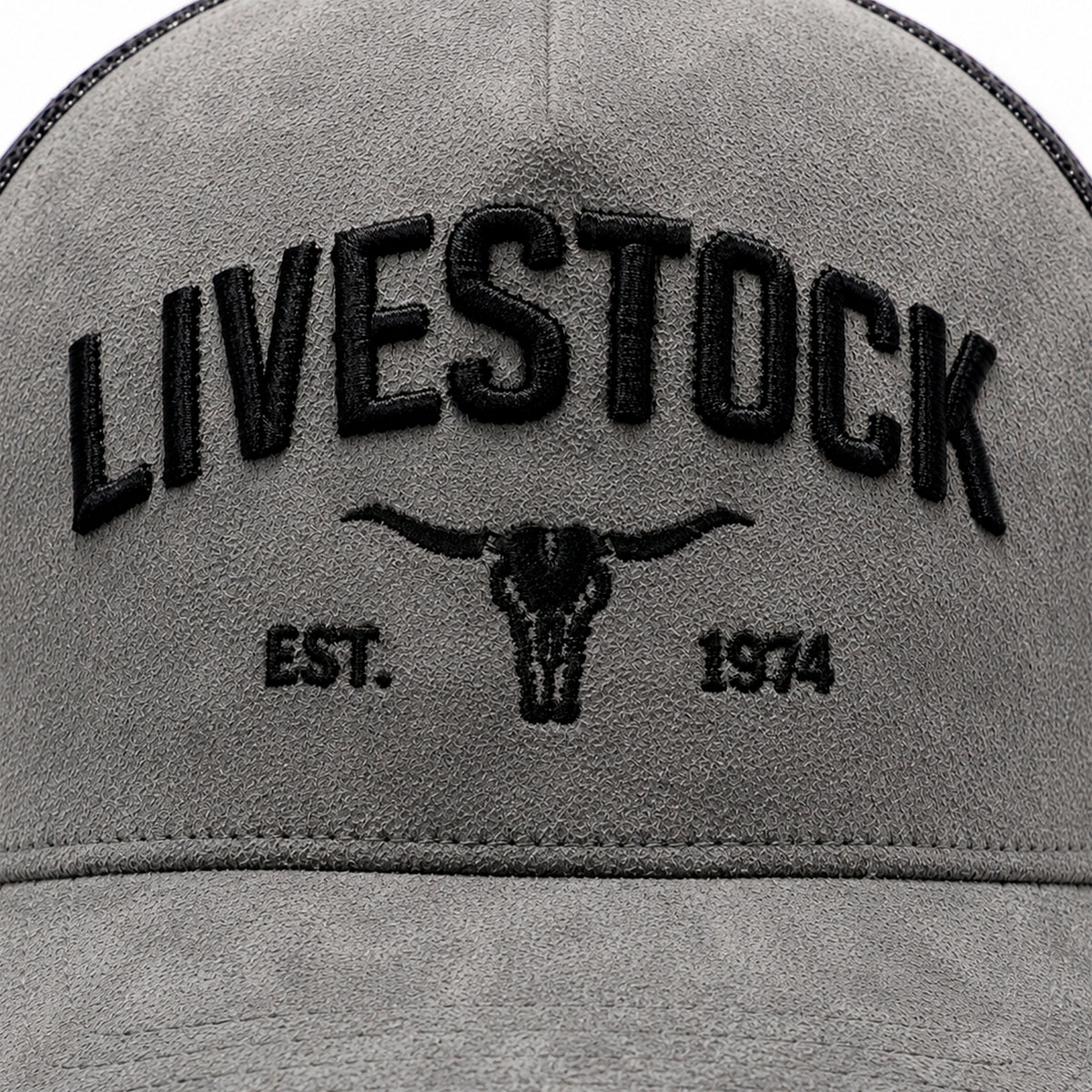 Gorra Trucker Knite Bulls Steel Ranch Cráneo Gris gamuza