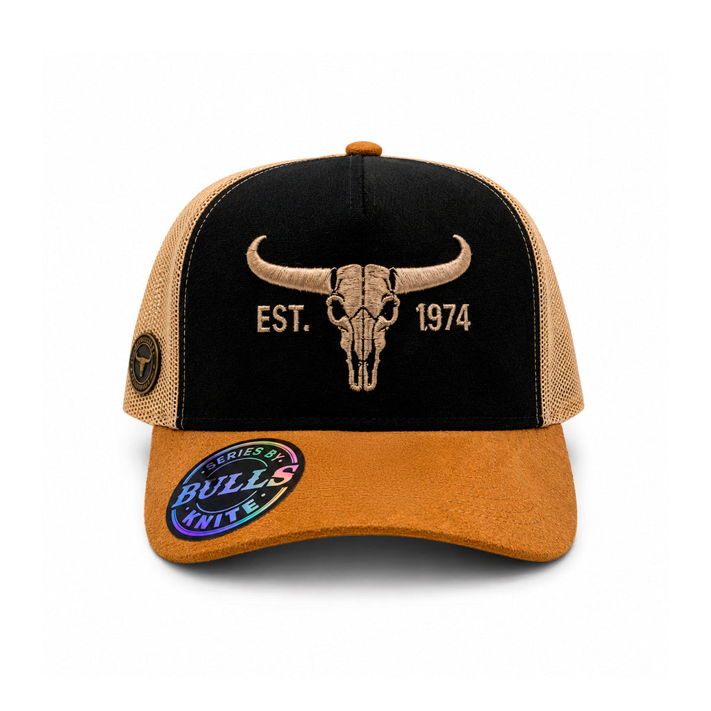 Gorra Knite Hombre Bulls Trucker Western Spirit gamuza