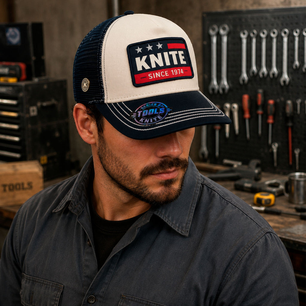 Knite Gorra para Hombre Trucker Tools Three Stars BiTwo Casual Malla