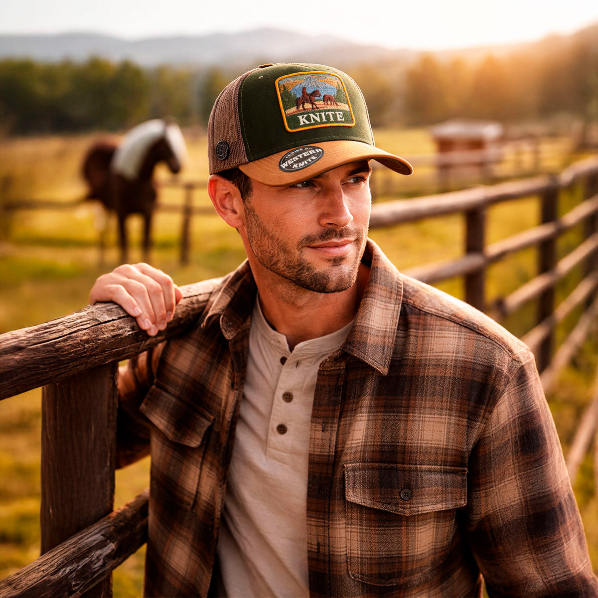 Gorra Trucker western Lux Knite Mountain ajustable snapback